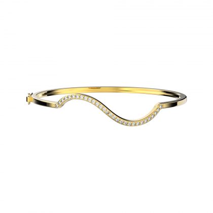 Bracelet 'WAVES' Collection in Yellow Gold and Diamonds